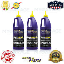 Royal Purple 01301 Performance 75W140 Max-Gear Synthetic Gear Oil 1Qt Pack of 3