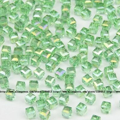 Square Crystal Bead Quadrate Glass Loose Beads DIY Bracelets Jewelry 6mm 50Pcs - Image 1 of 4