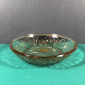 Vintage Glass Dish 5” Candy Trinket Bowl | Amber Tinted - Picture 1 of 3