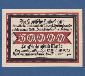 OERLINGHAUSEN 50.000 Mark 1923 KASSENFRISCH / UNC - Bild 1 von 2