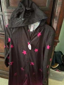 Justice glow in the dark cat one piece pajamas girls size 10 NWT - Picture 1 of 4