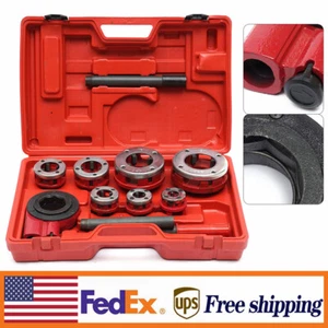 Ratchet Ratcheting Pipe Threader Kit 3/8" to 2" Dies and Portable Storage - Picture 1 of 24