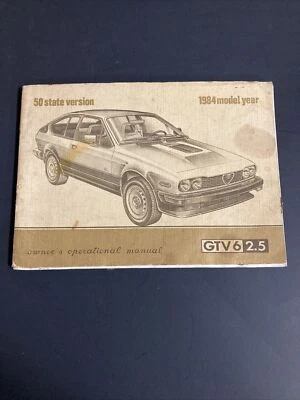 GTV6 1984 2,5 Alfa Romeo manual del propietario - 80 páginas Foto 1 de 4