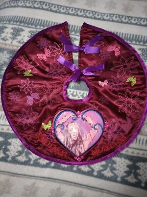 "Miley"HANNAH MONTANA 18” *MINI* Christmas Tree Skirt - Purple Velvet Bling EUC - Image 1 of 4