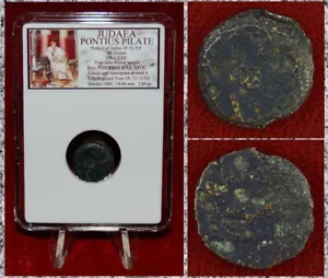 Moneda Antigua Judea PONCIO PILATO Bronce Prutah Corona y Lituus 31-32AD - Imagen 1 de 4
