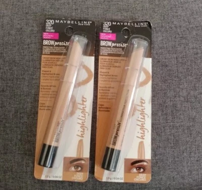 MAYBELLINE BROW PRECISE PERFECTING HIGHLIGHTER 320 DEEP SEALED PACK OF 2 - Image 1 of 2