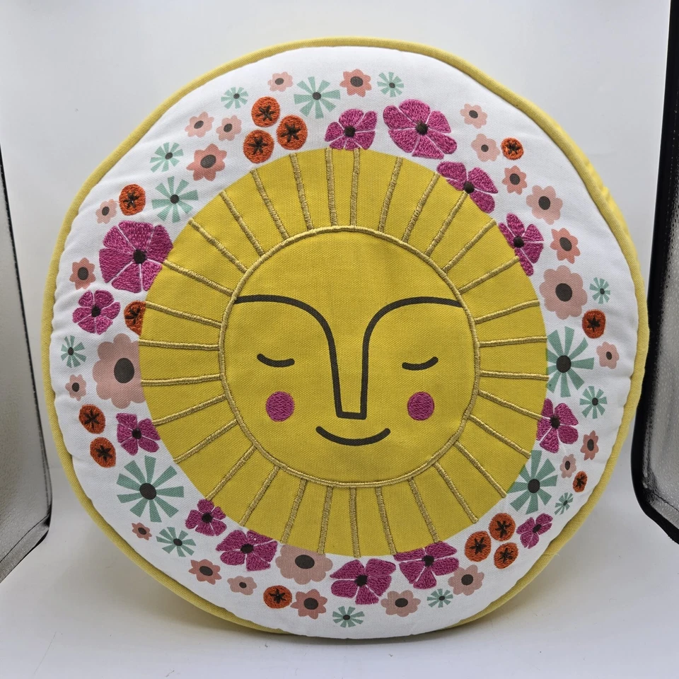 Crate & Barrel The Land of Nod "Sol de Primavera" Almohada Dormitorio Casa Retro 15" Foto 1 de 4