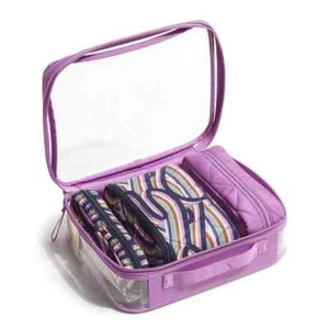 Vera Bradley Cosmetic 4Pc Cosmetic Set- Retro Ribbons - Picture 1 of 3