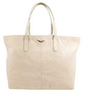 Bolso de Mano Zadig & Voltaire Mick Wings Lona Blanco Nuevo con Etiquetas - Imagen 1 de 1