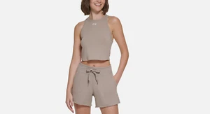 Calvin Klein Performance Racerback Crop Top Moonrock Size S 7348 - Picture 1 of 1