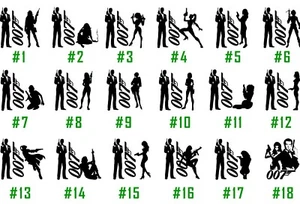 James Bond Vinyl Decal Sticker Car Window Laptop Iphone Agent 007 USA Seller - Foto 1 di 24