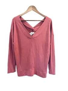Cupio Medium Double V Neck Supersoft Sweatshirt Pink Mauve Oversized - Picture 1 of 8