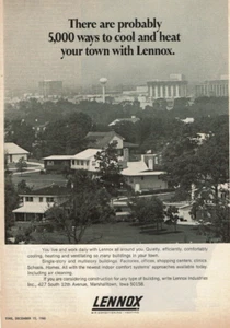 Anuncio impreso vintage 1968 probablemente haya 5000 maneras de enfriar y calentar la ciudad Lennox - Imagen 1 de 2