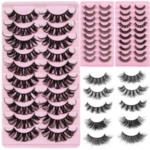 10 Russian Lashes Falsche Wimpern Streifen 3D Nerz D Curl Natural Fluffy Fake Wispy - Bild 1 von 79