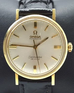 VINTAGE 14KT & STAINLESS OMEGA SEAMASTER DE VILLE AUTOMATIC MANS WATCH - Picture 1 of 6