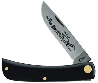 Cuchillo de bolsillo Jet Black JR de acero inoxidable Skinner 358 pulgadas cuchillo plegable Foto 1 de 4
