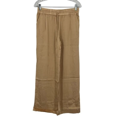 Брюки Young Fabulous & Broke шелковистые широкие штанины верблюд женские размер маленький - Изображение 1 из 4