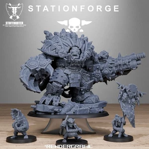 Orkaz Grand Nutta 3.0 - StationForge - Wargaming Grimdark Ork Greenskin Boss - Picture 1 of 6