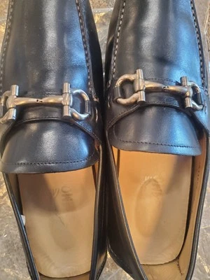 FERRAGAMO MEN BITS LEATHER DRIVING SHOES SIZE 9EE - Image 1 of 4