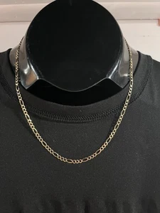14K Yellow Gold Solid Figaro Link Chain 3.5mm 20” - Picture 1 of 9