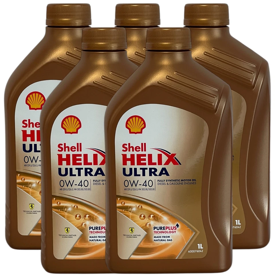 5x1 Liter Shell Helix Ultra 0W-40 Motoröl 0W40 MB 229.5 VW 502 00 505 00 Fiat  - Bild 1 von 1