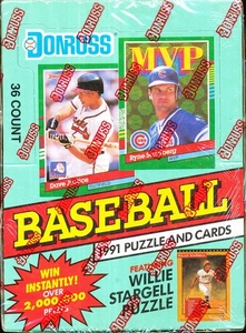 1991 DONRUSS SERIES 2 BASEBALL SEALED BOX 36 PACKS, 15 CARD PACKS + 3 PUZZLE PCS - Picture 1 of 1