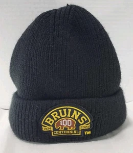 Boston Bruins Knit Hat 100 Centennial Black Dog Brand 1 Size Fits Most Skull Cap - Picture 1 of 11