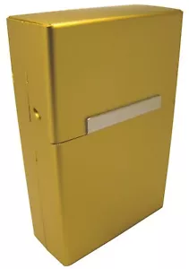 METAL CIGARETTE CASE ALUMINUM CIGARETTE BOX in GOLD - Picture 1 of 1