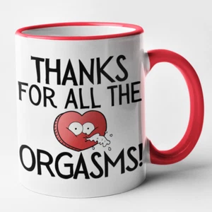 Funny Valentines Mug Anniversary Gift Him Her Thanks For All The Orgasms Mug - Picture 1 of 6