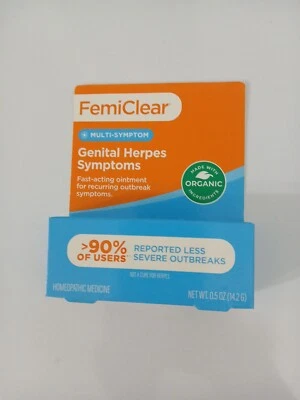 FemiClear for Genital Herpes Symptoms • MULTI-SYMPTOM • Organic 11/25 NEW 0.5 Oz - Image 1 of 2