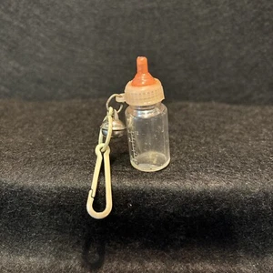 Vintage 80er Kunststoff Clip auf Glocke Flasche Charm klarer Deckel grau Clip - Bild 1 von 7