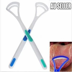 2Pcs Plastic Tongue Tounge Cleaner Scraper Dental Care Oral Hygiene Mouth Tool - Picture 1 of 7
