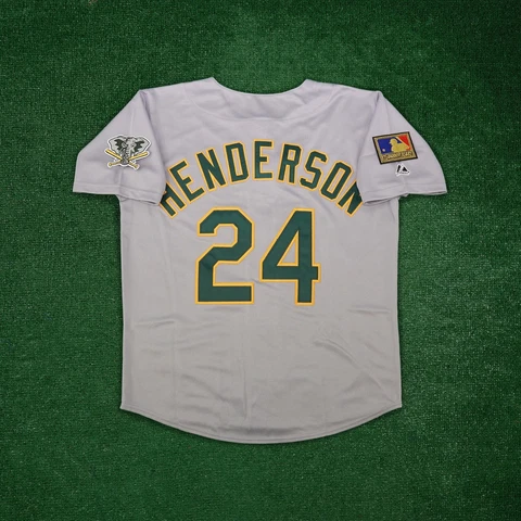 Rickey Henderson 1994 Oakland Athletics 125th Anniv. Men's Grey Road Jersey Cover