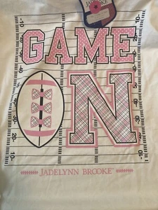 jadelynn brooke Womens t-shirt 'Game on' football long sleve size XL NEW long sl - Picture 1 of 5
