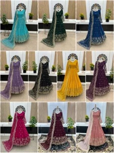 VESTIDO ANARKALI VESTIDO BOLLYWOOD INDIO PAQUISTANÍ TRAJE DE BODA FIESTA SALWAR KAMEEZ - Imagen 1 de 17