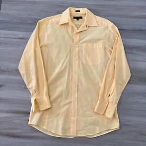 Tommy Hilfiger Dress Shirt Mens 15 32-33 Yellow Long Sleeve Regular Fit Button