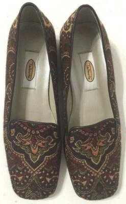 Talbots Mocasines Zapatos Cómodos Puntera Cuadrada Sin Cordones Tela Paisley Mujer Talla 6 Foto 1 de 4