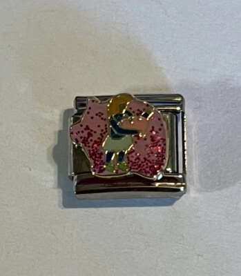 Pulsera con dije italiano de eslabón de cerdo brillante para niña Foto 1 de 4