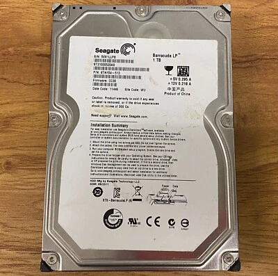 SEAGATE BARRACUDA 1TB Desktop 3.5" SATA Hard Drive HDD ST31000520AS *AS IS* - Image 1 of 4