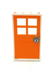 LEGO part 60596 & 60623 White Door Frame 1x4x6 & Orange Door set 41335 - Picture 1 of 1