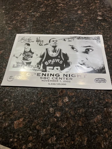 San Antonio spurs Opening Night 2002 SBC CENTER POSTER DUNCAN MORE rare 11 x 17 Cover