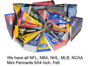  NCAA, NFL, MLB Mini Pennant 9"x4" inch, felt