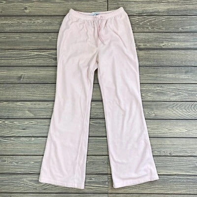 Gap Youth Girls Large (10) Solid Pink Fleece Pants Stretch Elastic Waist Bootcut - Image 1 of 4