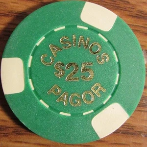 Vintage Casinos Pagor Manila, Philippinen $25 Casino Poker Chip - Bild 1 von 2