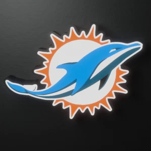 Miami Dolphins Led Light Box AFC Team National Football League NFL Wall Sign - Picture 1 of 3