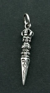 Pendente Phurba Argento 925 - Rituale Buddista Purba Di 2 Gr. E H 3 Cm # 26282 - Picture 1 of 4
