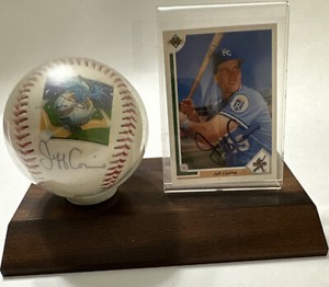 JEFF CONINE signed rookie card KANSAS CITY ROYALS & Signed 1993 Opening Day Ball