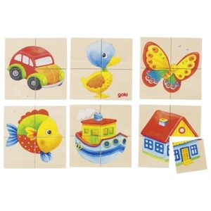 GOKI - 56690 - JOUET EN BOIS - KAREMO PUZZLE ET MÉMO, POISSON, CANARD, VOITURE.. - Imagen 1 de 1