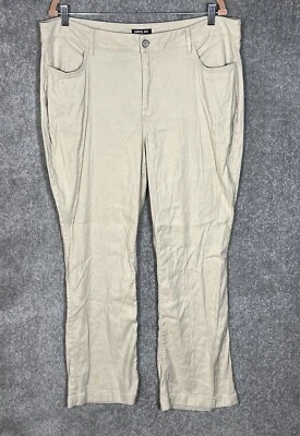 Pantalones NYDJ Curves 360 para mujer talla 16 beige mezcla de lino bolsillos bootcut elásticos Foto 1 de 4