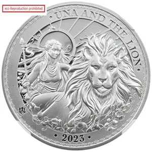St. Helena 2023 Charles III 1 Pound Silver Coin NGC PF70UC Una and the Lion - Picture 1 of 4